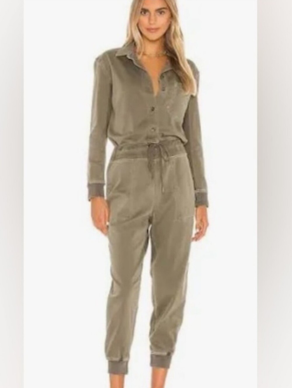 James Perse Olive Utility Jumpsuit